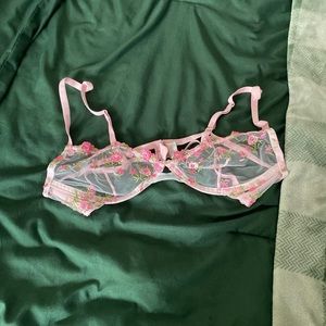 Pink Flower Bra